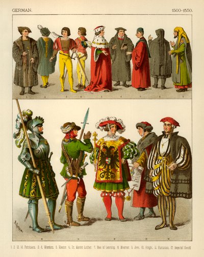 Costume allemand 1500-1550 - Albert Kretschmer